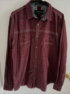 Tranquility by Colorado Clothing Men's Maroon Long-Sleeve Button-Down Shirt